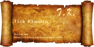 Tick Klaudia névjegykártya
