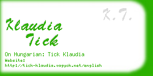 klaudia tick business card